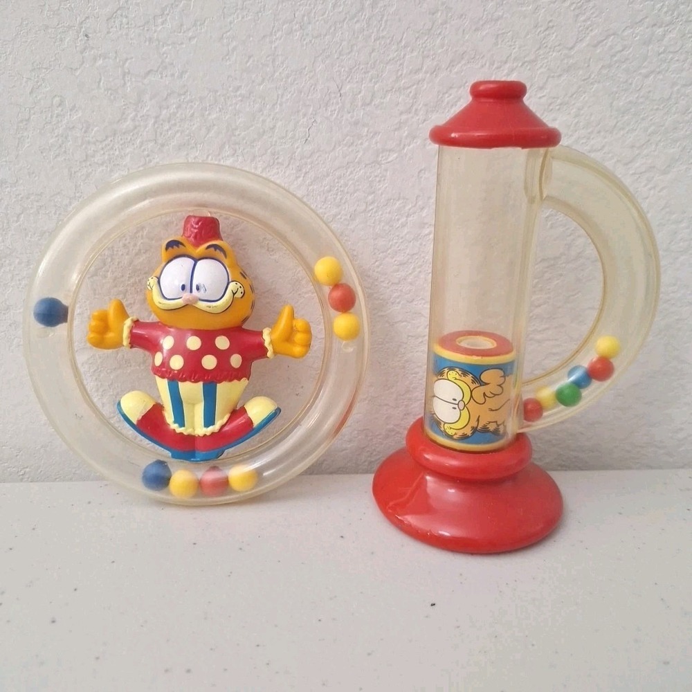 Vintage 1978 GARFIELD THE CAT Baby Infant Toddler Toys‎ Lot of 2 Nostalgia